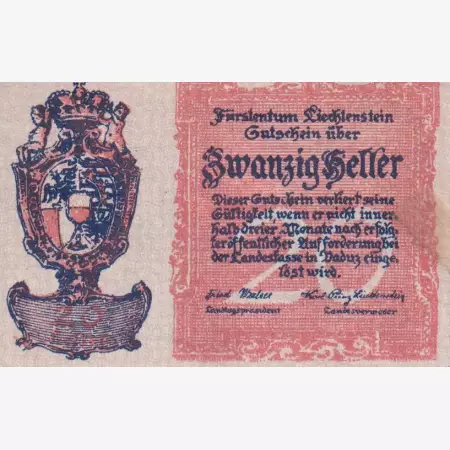 Liechtenstein 20 heller  1920.