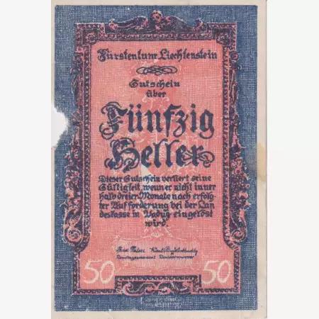 Liechtenstein 50 heller  1920.