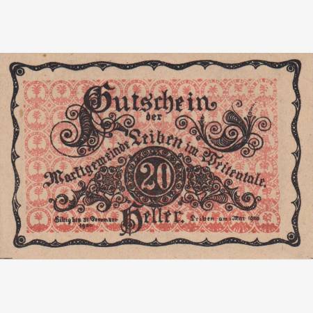 Leiben 20 heller 1920. Leiben 20 heller 1920.