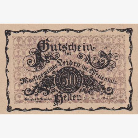 Leiben 50 heller 1920. Leiben 50 heller 1920.
