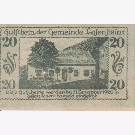 Losenstein 20 heller 1920.
