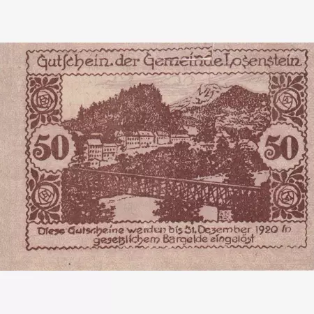 Losenstein 50 heller 1920.