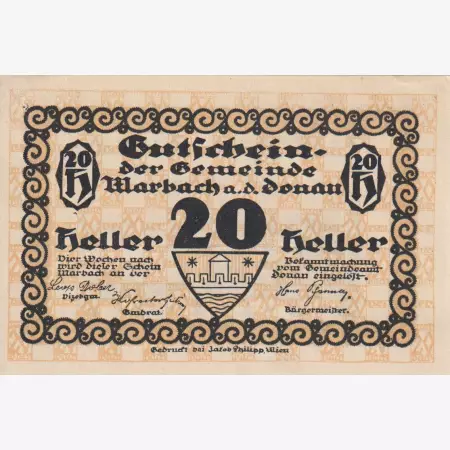 Marbach 20 heller 1920.