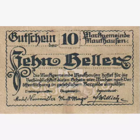 Mauthausen 10 heller 1920.
