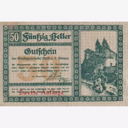 Melk an der Donau 50 heller 1920. 2.kiadás