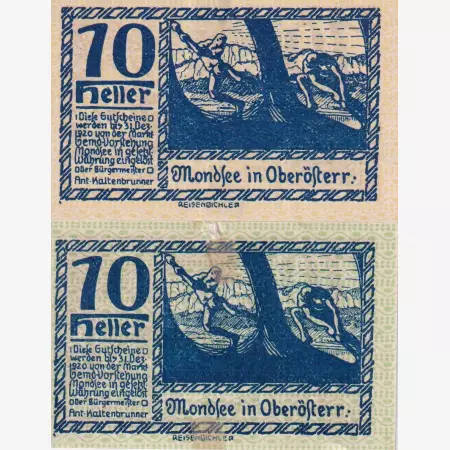 Mondsee 10 és 10 heller 1920.