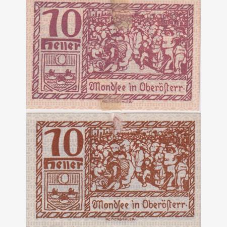 Mondsee 10 és 10 heller 1920.