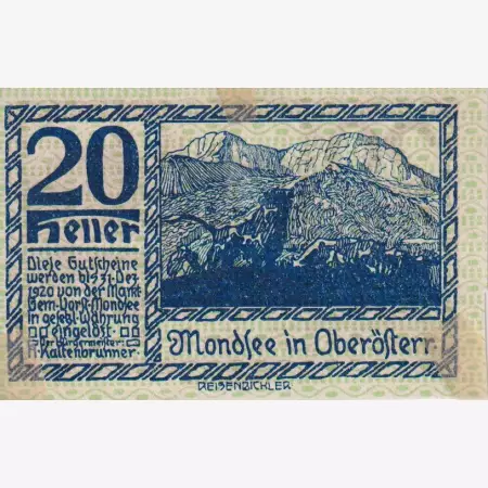 Mondsee 20 heller 1920.