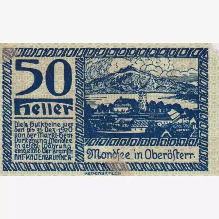 Mondsee 50 heller 1920.