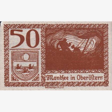 Mondsee 50 heller 1920. Mondsee 50 heller 1920.