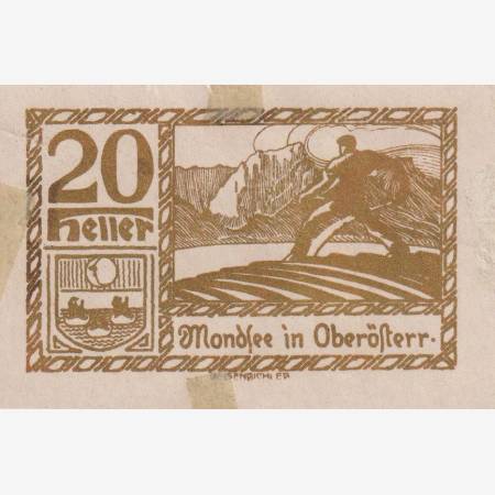 Mondsee 20 heller 1920. aranyszínű Mondsee 20 heller 1920. aranyszínű