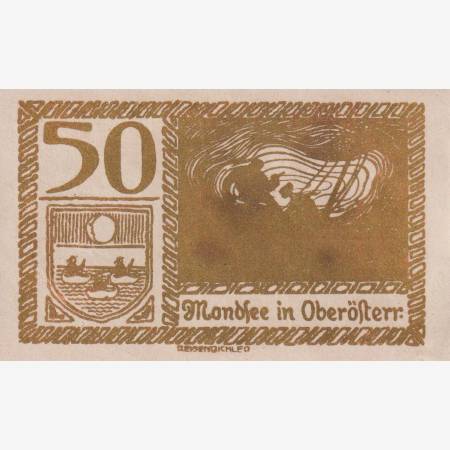 Mondsee 50 heller 1920. aranyszínű Mondsee 50 heller 1920. aranyszínű