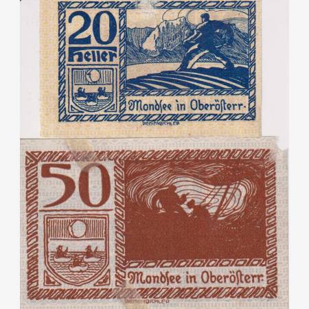 Mondsee 20 és 50 heller 1920. Mondsee 20 és 50 heller 1920.