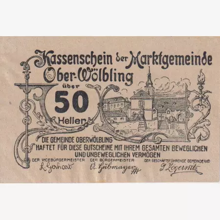 Ober-Wölbling 50 heller 1920.