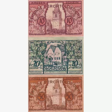 Perchtoldsdorf 10, 20, 50 heller 1920.