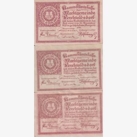 Perchtoldsdorf 10, 20, 50 heller 1920. Perchtoldsdorf 10, 20, 50 heller 1920.