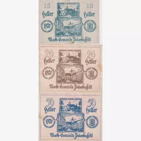 Peuerbach 10, 20, 50 heller 1920.