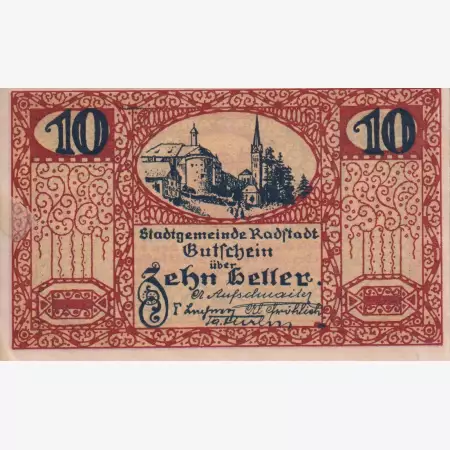 Radstadt 10 heller 1920.