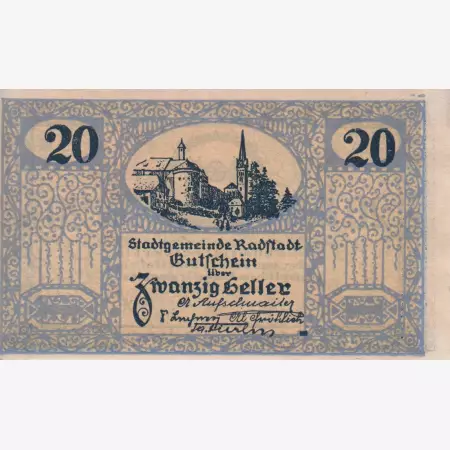 Radstadt 20 heller 1920.