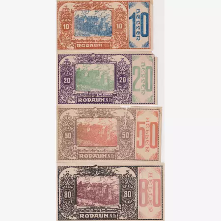 Rodaun 10, 20, 50, 80 heller 1920.