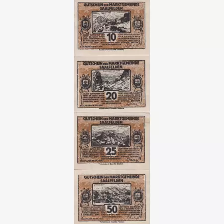 Saafelden 10, 20, 25, 50 heller 1920.
