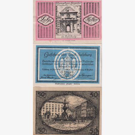 Salzburg 10, 20, 50 heller 1920. Salzburg 10, 20, 50 heller 1920.