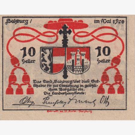 Salzburg 10 heller 1920. Salzburg 10 heller 1920.