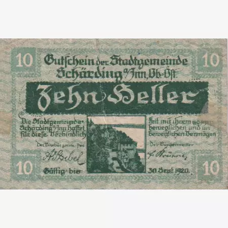 Schärding 10 heller 1920.
