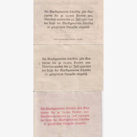Scheibbs 10, 20, 50 heller 1920.