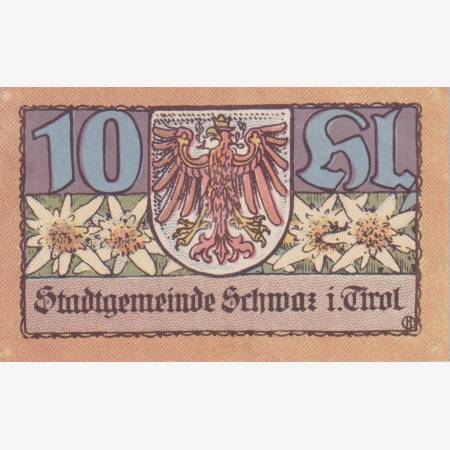 Schwaz i. Tirol 10 heller 1921.