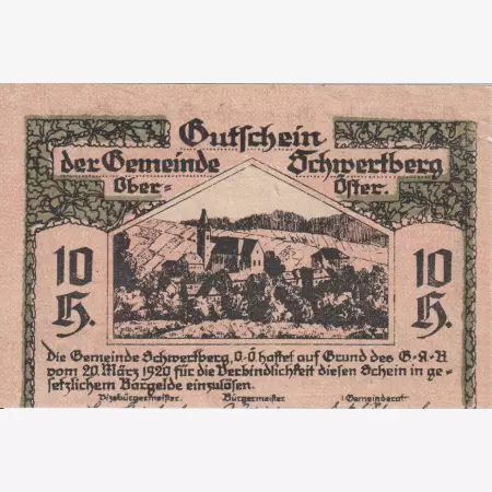 Schwertberg 10 heller  1920.
