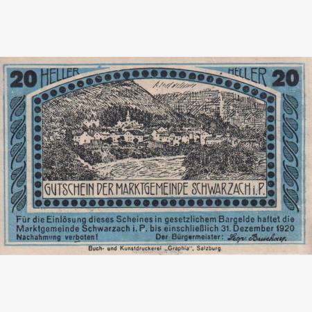 Schwarzach im Pongau 20 heller 1920. Schwarzach im Pongau 20 heller 1920.