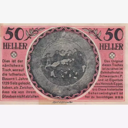 Schwarzach im Pongau 50 heller 1920.