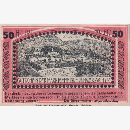 Schwarzach im Pongau 50 heller 1920.