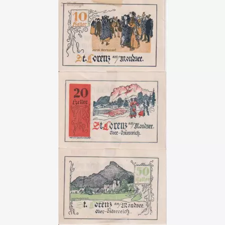 St. Lorenz 10, 20, 50 heller 1920.