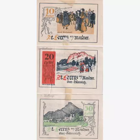 St. Lorenz 10, 20, 50 heller 1920.
