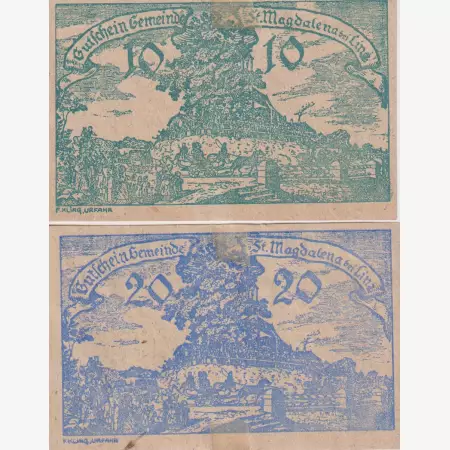 St.Magdalena 10, 20 heller 1920.