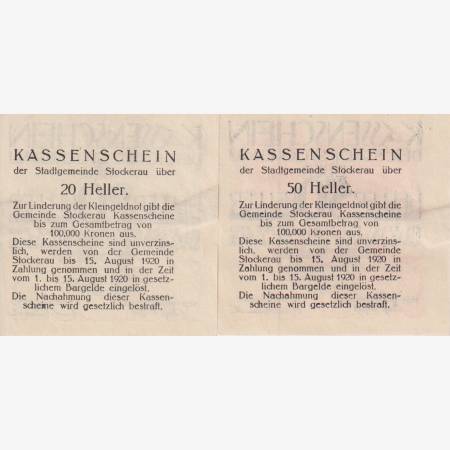 Stockerau 20, 50 heller 1919. Stockerau 20, 50 heller 1919.