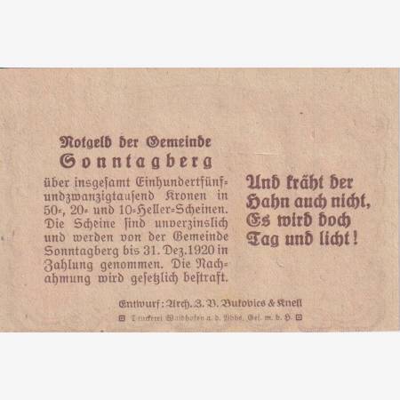 Sonntagberg 20 heller 1920.