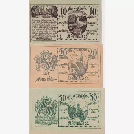 St. Wilibald 10, 20, 50, heller 1920.