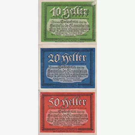 Siezenheim 10, 20, 50 heller 1920.