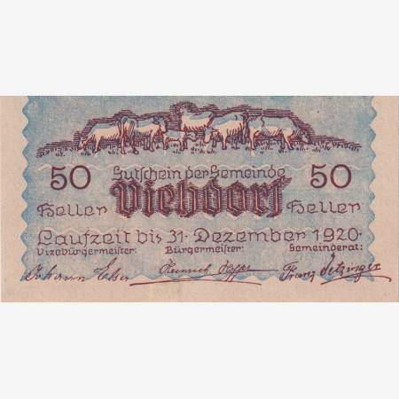 Viehdorf 50 heller 1920. Viehdorf 50 heller 1920.