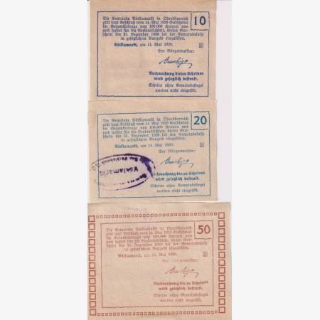 Vöcklamarkt 10, 20, 50 heller 1920. Vöcklamarkt 10, 20, 50 heller 1920.