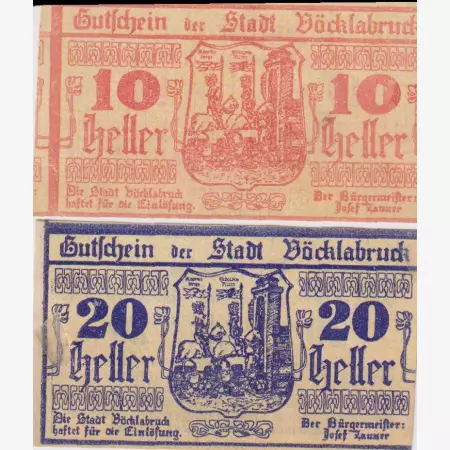Vöcklabruck 10, 20 heller 1920.