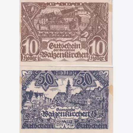 Waizenkirchen 10, 50 heller 1920.
