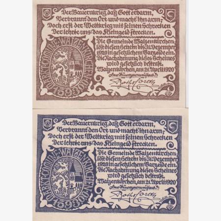 Waizenkirchen 10, 50 heller 1920. Waizenkirchen 10, 50 heller 1920.