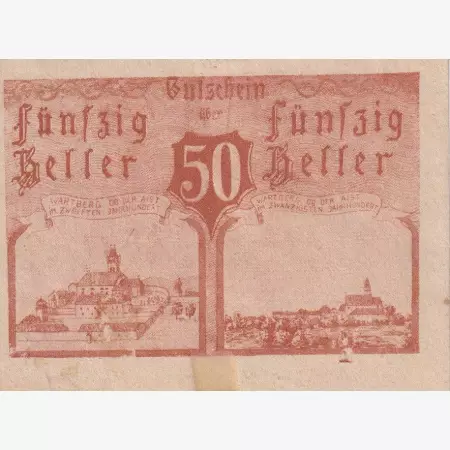 Wartberg ab. Aist 50 heller 1920.