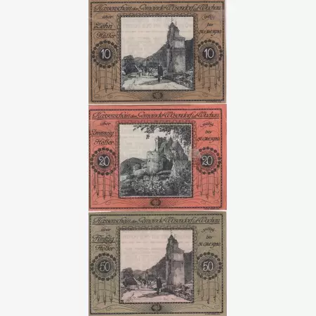 Wösendorf 10, 20, 50 heller 1920.