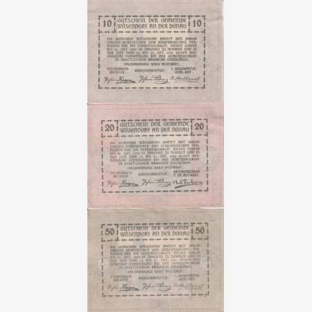 Wösendorf 10, 20, 50 heller 1920. Wösendorf 10, 20, 50 heller 1920.