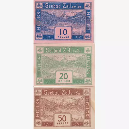 Zell am See 10, 20, 50 heller 1920.